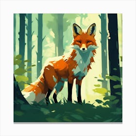 Fox In The Woods 15 Canvas Print