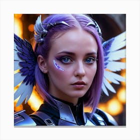 Angelic Girl With Wings Canvas Print