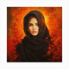 Woman In Black Canvas Print