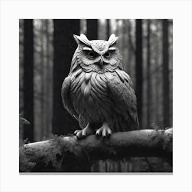 Owl In The Woods 6 Canvas Print