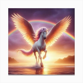 Unicorn With Rainbow Canvas Print