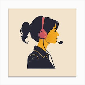 Call Center Worker Canvas Print