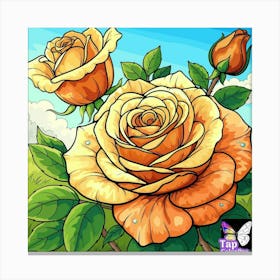 Orange Roses Canvas Print