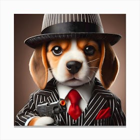 OGB~ Original Ganster Beagle In A Suit~Reimagined 4 Canvas Print