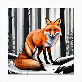 Fox In The Woods 2 Canvas Print