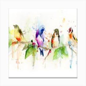 Birds On A Branch Canvas Print