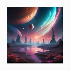 Planets In Space Canvas Print