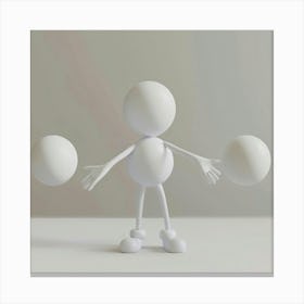 White Man With Two Balls Canvas Print