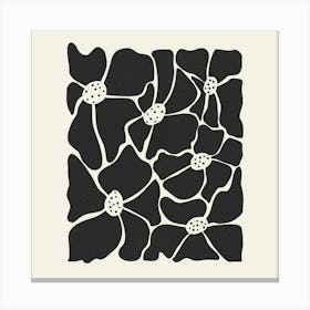 Black And White Florals Canvas Print