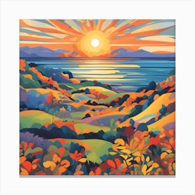 Sunset Over The Sea Canvas Print