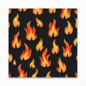 Flames On A Black Background 1 Canvas Print