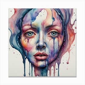 Watercolor Of A Woman'S Face 1 Canvas Print