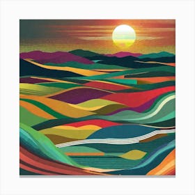 Sunset Over The Hills Canvas Print