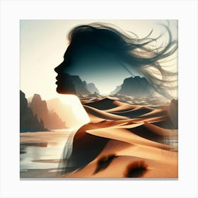 Portrait Of A Woman In The Desert 6 Canvas Print