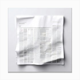 Newspaper On A White Surface Canvas Print