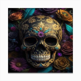 Day of the Dead Skull 6 Canvas Print