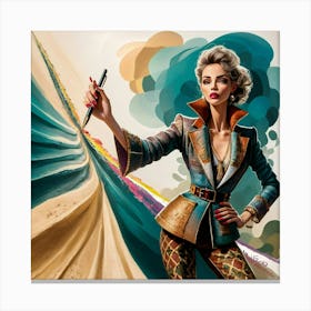 A Stunning Illustration Featuring A Fashionable Wo 6yu5fuivt5usghfj8fdeqq 4mffmqmuraejjul 4zjhjw Canvas Print