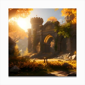 Castle In Autumn Canvas Print