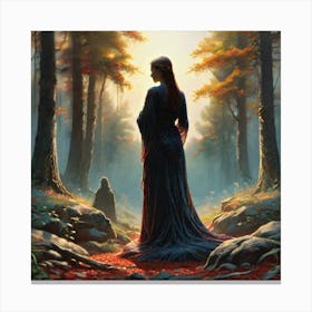 Woman In The Woods 8 Canvas Print