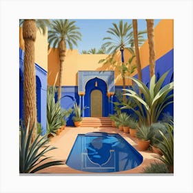 Default Jardin Majorelle Morocco Vintage Botanical Art Print 1 Canvas Print