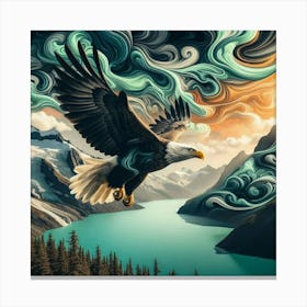 Eagle In Flight 2 Canvas Print