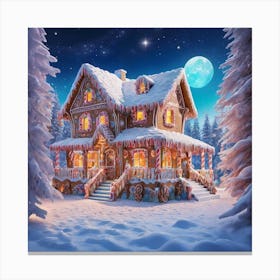 Intriguing House In The Snow Canvas Print