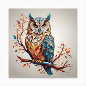 Owl On A Branch Canvas Print