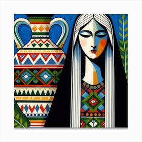 Woman With A Vase Canvas Print