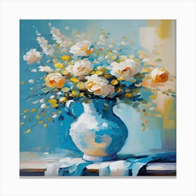 Roses In A Vase Canvas Print