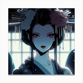 Geisha Creative Illustration Artwork 39 Canvas Print