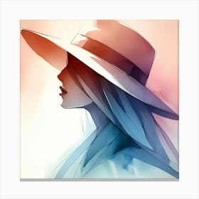 Portrait Of A Woman In A Hat 4 Canvas Print