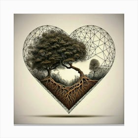 Tree In A Heart Canvas Print