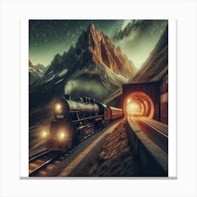 Train In The Tunnel 7 Canvas Print