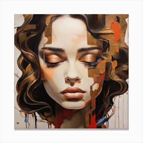 Girl With Gold Paint Canvas Print