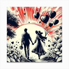 Happy couple 10 Canvas Print