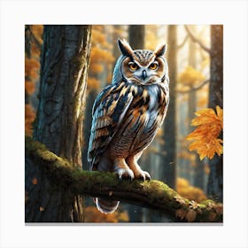 Owl In The Forest 219 Canvas Print