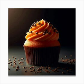 "Scrumptious Solitary Cupcake Still Life with Sprinkles 1 Canvas Print