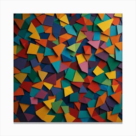 Abstract Colorful Triangles Canvas Print