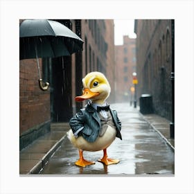 Duck In Suit Canvas Print