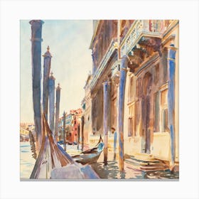 Gondola Moorings On The Grand Canal, John Singer Sargent Canvas Print