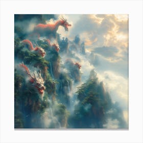 Dragons In The Clouds Canvas Print