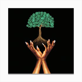 Tree of life in your hands Canvas Print