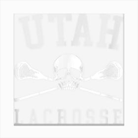 Vintage Utah Skull & Cross Bones Lacrosse Canvas Print