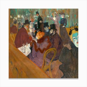 At The Moulin Rouge, Henri de Toulouse-Lautrec Canvas Print