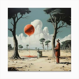 Red Balloon In The Desert Canvas Print