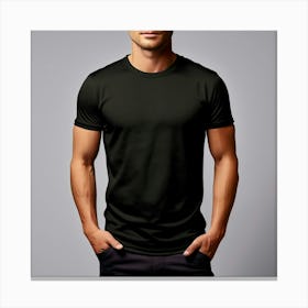 Mock Up Cotton Casual Wearable Printed Graphic Plain Fitted Loose Crewneck V Neck Sleeve (12) Canvas Print