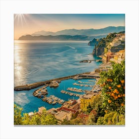 Sunset In Amalfi Coast Canvas Print