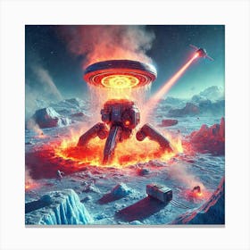 A Futuristic Sci Fi Depiction Of A Helio Warden Thermal Field Generator Canvas Print