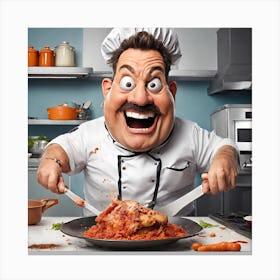 Chef In The Kitchen Canvas Print