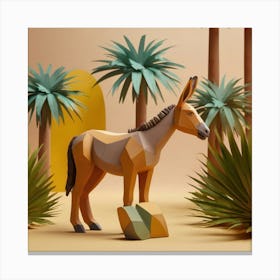 Donkey In The Desert Canvas Print